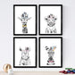 Set de 4 láminas de Animales Infantiles De Fiesta, en , Poster papel 250 gr.-Artwork-Nacnic-Nacnic Estudio SL