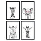 Set de 4 láminas de Animales Infantiles Divertidos, en , Poster papel 250 gr.-Artwork-Nacnic-Nacnic Estudio SL