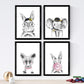 Set de 4 láminas de Animales Infantiles Dulces, en , Poster papel 250 gr.-Artwork-Nacnic-Nacnic Estudio SL