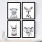Set de 4 láminas de Animales Infantiles Gafas Y Flores, en .-Artwork-Nacnic-Nacnic Estudio SL