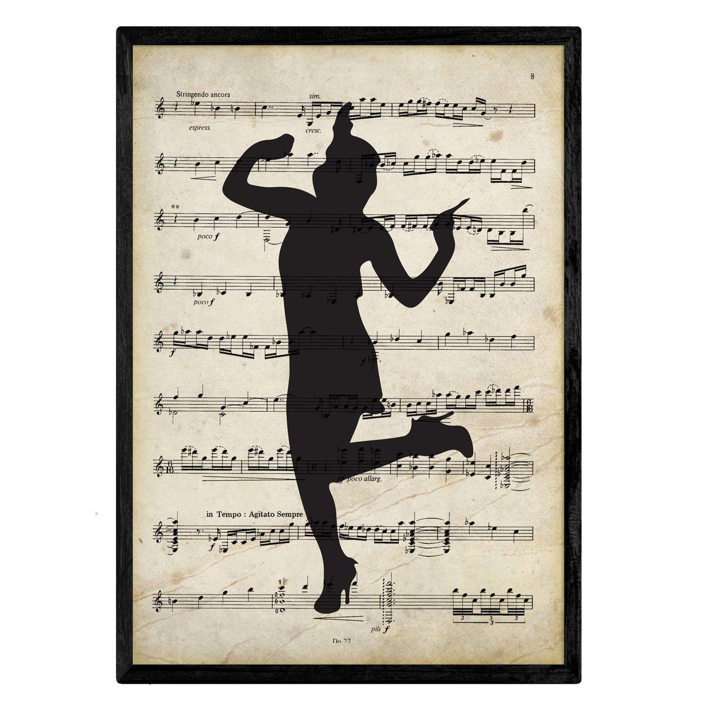 Set de 4 láminas de Baile con partituras. Ballet,Tango..-Artwork-Nacnic-Nacnic Estudio SL