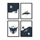 Set de 4 láminas de Ballenas Y Via Lactea, en .-Artwork-Nacnic-Nacnic Estudio SL