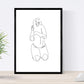 Set de 4 laminas de dibujos y bocetos a una linea. Desnudos mujer. Poster nordico de rostros, desnudos, cuerpos al natural.-Artwork-Nacnic-Nacnic Estudio SL