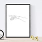 Set de 4 laminas de dibujos y bocetos a una linea. Manos 2. Poster nordico de rostros, desnudos, cuerpos al natural.-Artwork-Nacnic-Nacnic Estudio SL