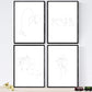Set de 4 laminas de dibujos y bocetos a una linea. Parejas enamoradas 2. Poster nordico de rostros, desnudos, cuerpos al natural.-Artwork-Nacnic-Nacnic Estudio SL
