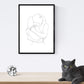 Set de 4 laminas de dibujos y bocetos a una linea. Parejas y amor. Poster nordico de rostros, desnudos, cuerpos al natural.-Artwork-Nacnic-Nacnic Estudio SL