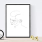 Set de 4 laminas de dibujos y bocetos a una linea. Rostros hombre 2. Poster nordico de rostros, desnudos, cuerpos al natural.-Artwork-Nacnic-Nacnic Estudio SL