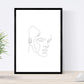 Set de 4 laminas de dibujos y bocetos a una linea. Rostros hombre 2. Poster nordico de rostros, desnudos, cuerpos al natural.-Artwork-Nacnic-Nacnic Estudio SL