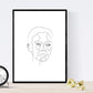 Set de 4 laminas de dibujos y bocetos a una linea. Rostros mujer 3. Poster nordico de rostros, desnudos, cuerpos al natural.-Artwork-Nacnic-Nacnic Estudio SL