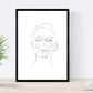 Set de 4 laminas de dibujos y bocetos a una linea. Rostros mujer 3. Poster nordico de rostros, desnudos, cuerpos al natural.-Artwork-Nacnic-Nacnic Estudio SL