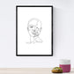 Set de 4 laminas de dibujos y bocetos a una linea. Rostros mujer 4. Poster nordico de rostros, desnudos, cuerpos al natural.-Artwork-Nacnic-Nacnic Estudio SL