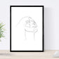 Set de 4 laminas de dibujos y bocetos a una linea. Rostros mujer 4. Poster nordico de rostros, desnudos, cuerpos al natural.-Artwork-Nacnic-Nacnic Estudio SL