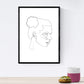 Set de 4 laminas de dibujos y bocetos a una linea. Rostros mujer. Poster nordico de rostros, desnudos, cuerpos al natural.-Artwork-Nacnic-Nacnic Estudio SL