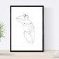 Set de 4 laminas de dibujos y bocetos a una linea. Rostros y desnudos mujer. Poster nordico de rostros, desnudos, cuerpos al natural.-Artwork-Nacnic-Nacnic Estudio SL