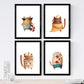 Set de 4 láminas de Gatos Divertidos, en .-Artwork-Nacnic-Nacnic Estudio SL