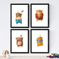 Set de 4 láminas de Osos Divertidos, en .-Artwork-Nacnic-Nacnic Estudio SL