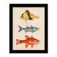 Set de 4 láminas de peces coloridos efecto vintage. Bahamas. Composicion de 12 peces diferentes, fondo papel antiguo vintage.-Artwork-Nacnic-Nacnic Estudio SL