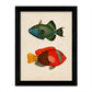 Set de 4 láminas de peces coloridos efecto vintage. Composicion de 11 peces diferentes, fondo papel antiguo vintage-Artwork-Nacnic-Nacnic Estudio SL