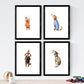 Set de 4 láminas de Perros Distraidos, en .-Artwork-Nacnic-Nacnic Estudio SL