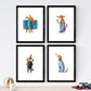 Set de 4 láminas de Perros Divertidos, en , Poster papel 250 gr.-Artwork-Nacnic-Nacnic Estudio SL