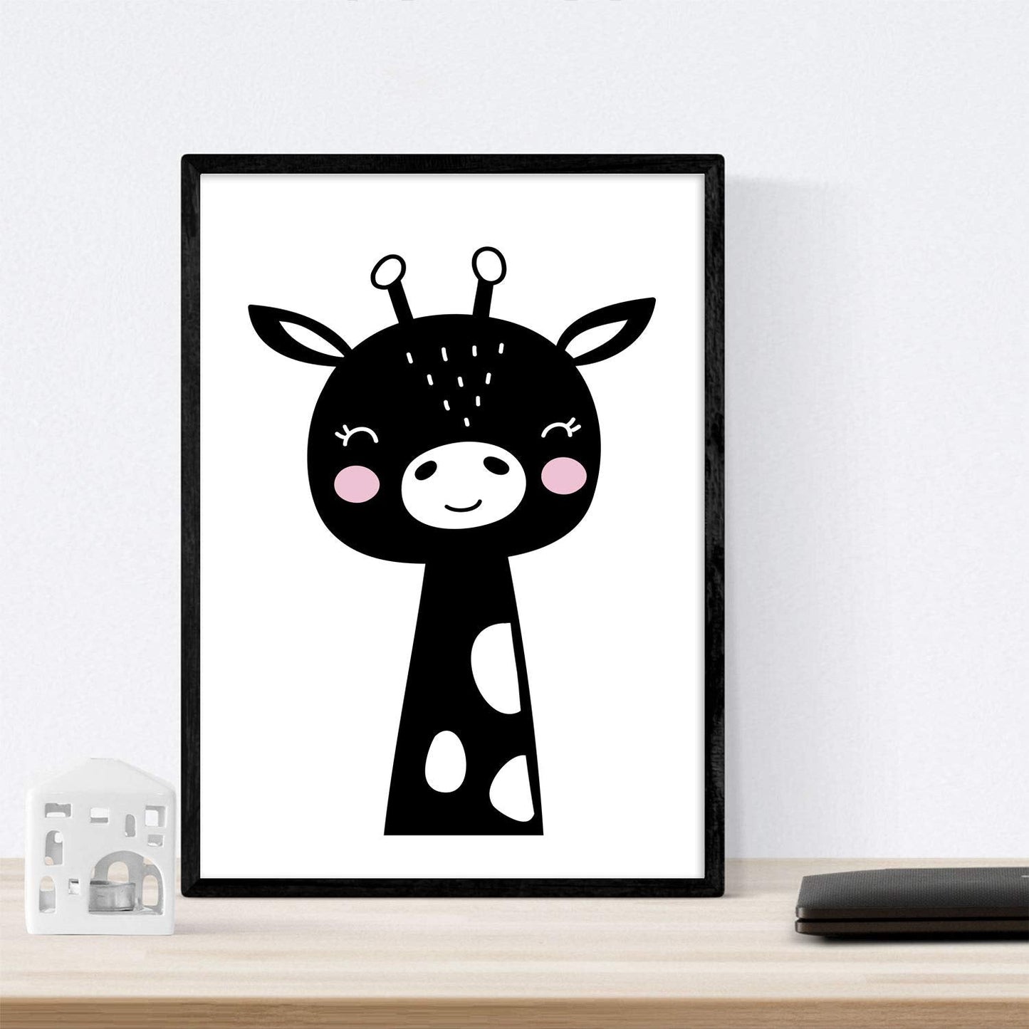 Set de 4 láminas "Gato y girafa". Posters de animales.-Artwork-Nacnic-Nacnic Estudio SL