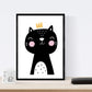 Set de 4 láminas "Gato y girafa". Posters de animales.-Artwork-Nacnic-Nacnic Estudio SL