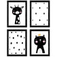 Set de 4 láminas "Gato y girafa". Posters de animales.-Artwork-Nacnic-Nacnic Estudio SL