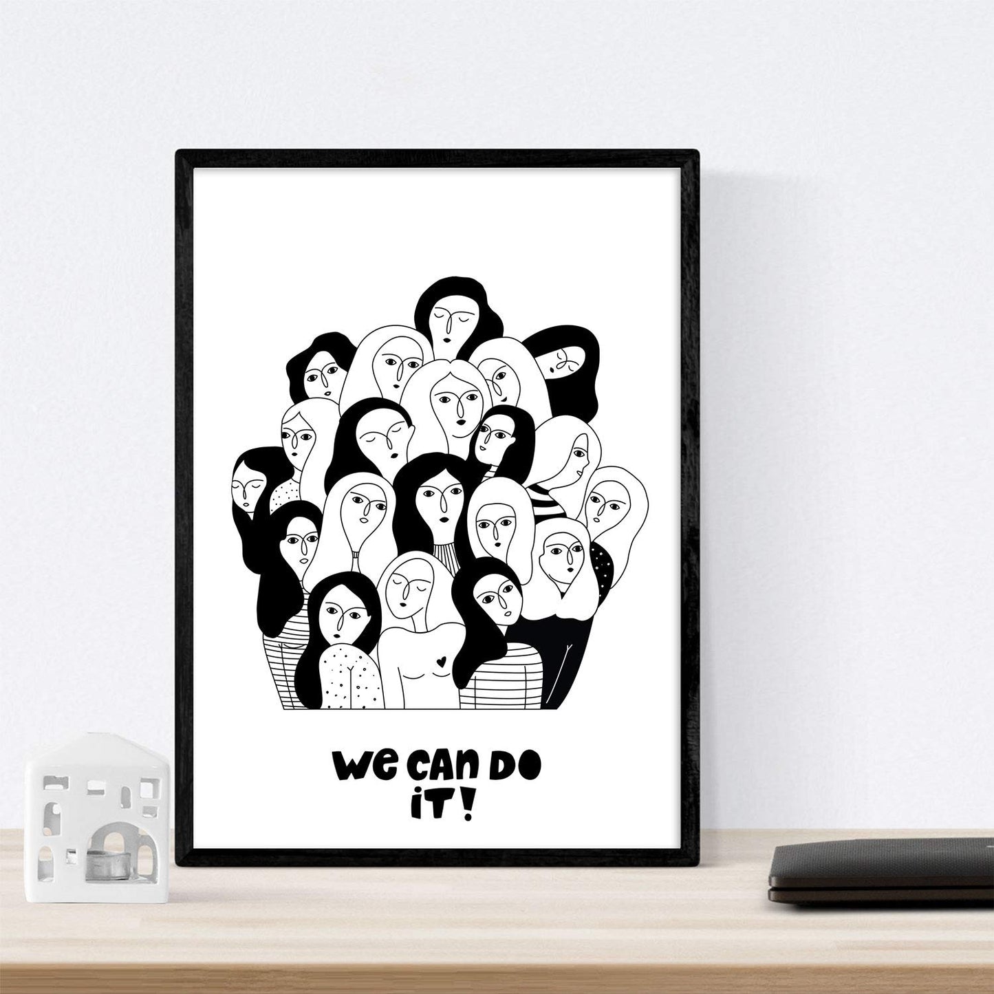 Set de 4 láminas Mujeres, Chicas al Poder. Posters con Dibujos de Mujeres.-Artwork-Nacnic-Nacnic Estudio SL