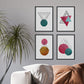 Set de 4 láminas para enmarcar Constelaciones Y Lunas. Posters Estilo nórdico con triángulos para la decoración del hogar.-Artwork-Nacnic-Nacnic Estudio SL