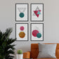 Set de 4 láminas para enmarcar Constelaciones Y Lunas. Posters Estilo nórdico con triángulos para la decoración del hogar.-Artwork-Nacnic-Nacnic Estudio SL