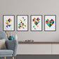 Set de 4 láminas para enmarcar CORAZÓN. Cuatro posters con imágenes geométricas. Composición de CORAZÓN. Láminas estilo nordico-Artwork-Nacnic-Nacnic Estudio SL