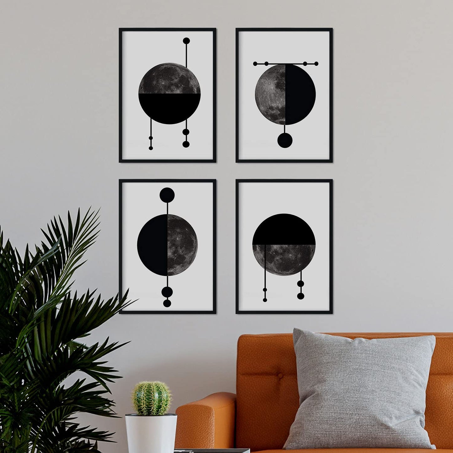 Set de 4 láminas para enmarcar Cuatro Lunas Posters Estilo nórdico para la . Láminas con imágenes de Lunas en Estilo escandinavo-Artwork-Nacnic-Nacnic Estudio SL