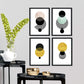Set de 4 láminas para enmarcar Eclipse. Posters Estilo nórdico para la decoración del hogar. Láminas con imágenes geometricas en Estilo escandinavo.Papel (250 Gramos)-Artwork-Nacnic-Nacnic Estudio SL
