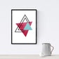 Set de 4 láminas para enmarcar FIRMAMENTO ESTRELLADO. Posters estilo nórdico con triángulos para la decoración del hogar. Láminas con formas geométricas en tonos granates y cobres.-Artwork-Nacnic-Nacnic Estudio SL