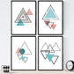 Set de 4 láminas para enmarcar Formas Y Fuerzas. Posters Estilo nórdico. Láminas con Formas geométricas en Tonos Azules y Marrones.-Artwork-Nacnic-Nacnic Estudio SL