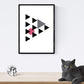 Set de 4 láminas para enmarcar GEOMETRICOS. Posters Estilo nórdico con triángulos para la decoración del hogar. Láminas con Formas geométricas en Tonos Rojos y Grises.-Artwork-Nacnic-Nacnic Estudio SL