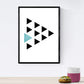 Set de 4 láminas para enmarcar GEOMETRICOS. Posters Estilo nórdico con triángulos para la decoración del hogar. Láminas con Formas geométricas en Tonos Rojos y Grises.-Artwork-Nacnic-Nacnic Estudio SL