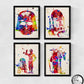 Set de 4 láminas para enmarcar STAR WARS estilo acuarela. Posters con imágenes de la Guerra de las galaxias. Decoración de hogar. alta calidad. Llena de estilo tu casa. Nacnic-Artwork-Nacnic-Nacnic Estudio SL