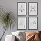 Set de 4 láminas para enmarcar TRAZO FINO. Posters estilo nórdico con triángulos para la decoración del hogar. Láminas con formas geométricas en tonos rojizos y azules.-Artwork-Nacnic-Nacnic Estudio SL
