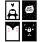 Set de 4 láminas "Pinguino, oso zorro y abrazos". Posters de animales.-Artwork-Nacnic-Nacnic Estudio SL