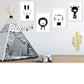 Set de 4 posters para niños y habitacion infantil estilo nordico Animales blanco y negro-Artwork-Nacnic-Nacnic Estudio SL