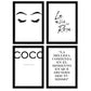 Set de 4 Pósters Tipográficos Coco. Diseño de Interiores. Cuadros con Frases Inspiradoras y Positivas. Decoración de Habitaciones. A4 .-Artwork-Nacnic-Nacnic Estudio SL