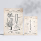 Set de 6 láminas de patentes Herramientas de construcción 1. Pósters con dibujos retro de inventos antiguos para tu hogar. Tamaños A4 y A3. .-Artwork-Nacnic-Nacnic Estudio SL