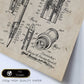 Set de 6 láminas de patentes Herramientas de medición. Pósters con dibujos retro de inventos antiguos. Tamaños A4 y A3. .-Artwork-Nacnic-Nacnic Estudio SL