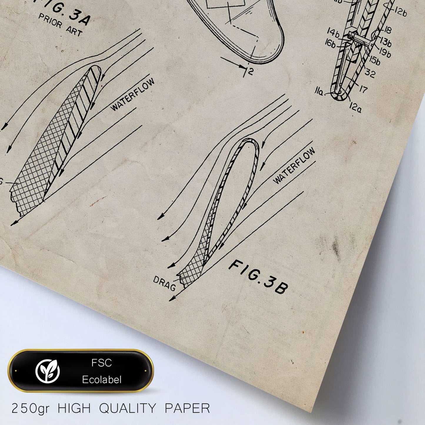 Set de 6 láminas de patentes Surf. Pósters con dibujos retro de inventos antiguos. Tamaños A4 y A3. .-Artwork-Nacnic-Nacnic Estudio SL