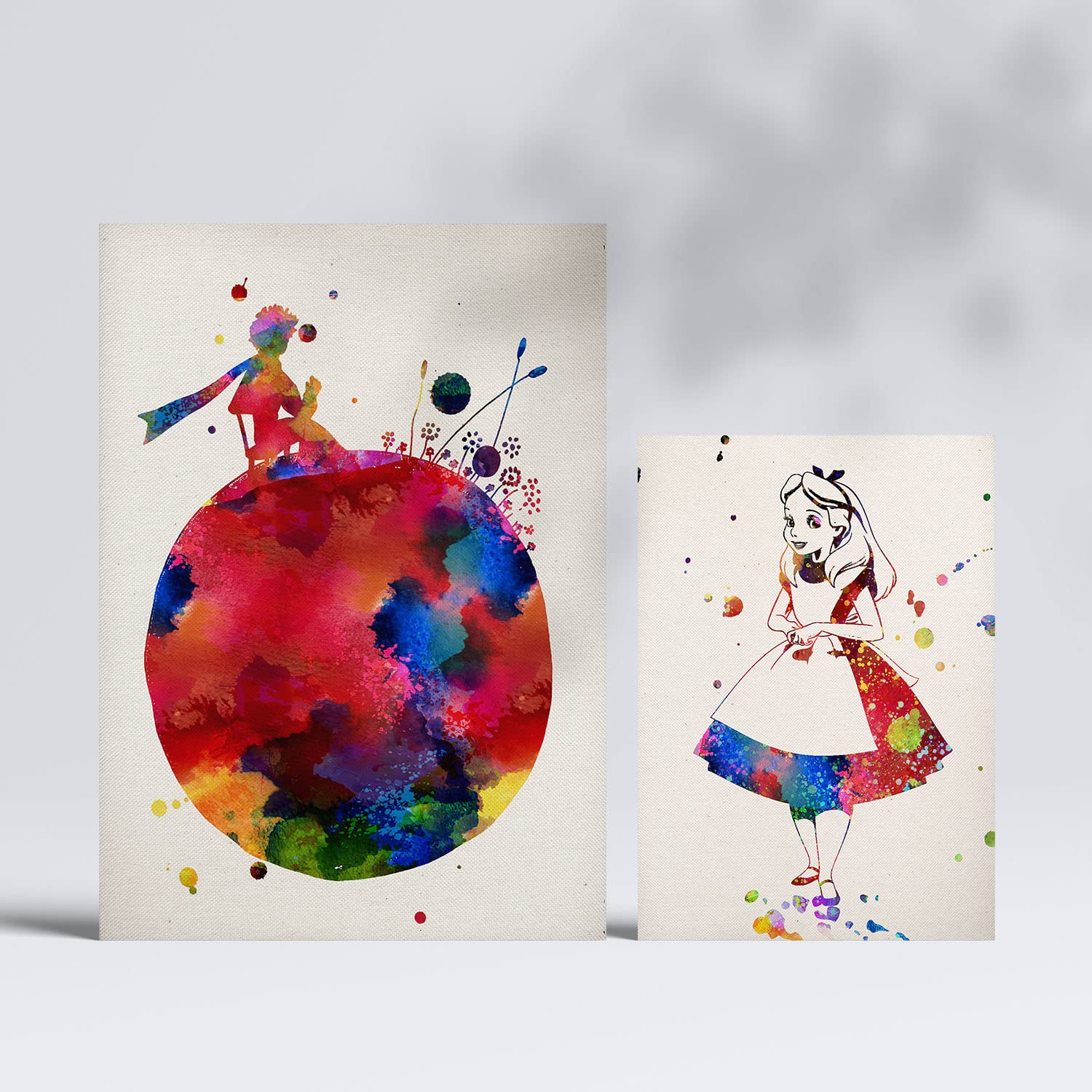 Set de 6 posters de Alicia y El Principito. Colección de láminas con estética collage para la Tamaños A3 y A4. .-Artwork-Nacnic-Nacnic Estudio SL