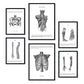 Set de 6 posters de Anatomía. Colección de láminas con estética collage para la Tamaños A3 y A4. .-Artwork-Nacnic-Nacnic Estudio SL