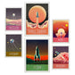 Set de 6 posters de Espacio. Colección de láminas con estética collage para la Tamaños A3 y A4. .-Artwork-Nacnic-Marco Blanco-Nacnic Estudio SL