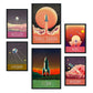 Set de 6 posters de Espacio. Colección de láminas con estética collage para la Tamaños A3 y A4. .-Artwork-Nacnic-Nacnic Estudio SL