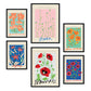 Set de 6 pósters de Flores de primavera. Colección de láminas con estética collage para la Tamaños A3 y A4. .-Artwork-Nacnic-Marco Negro-Nacnic Estudio SL